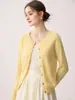 Cárdigan 100% Cachemir Puro para Mujer Cuello Redondo Manga Larga Tejido Versátil Estilo Coreano Suéter de Estilo Suave Suéter de Cachemir Ropa de Abrigo