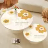 Mantel Floral Impermeable y a Prueba de Aceite, Vidrio Suave de PVC Lavable Redondo para Mesa, Mesa de Comedor Lujosa y de Gama Alta