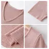 Vestido Corto de Punto Rosa de Alta Gama Elegante Ajustado con Cuello en V para Niñas, Vestido de Manga Corta Ajustado para Chicas Atrevidas, Vestido que Ceñe la Cintura