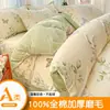 Juego de Cuatro Piezas de Algodón Puro Cepillado Clase A Tamaño Completo, Funda de Edredón Engrosada para Otoño e Invierno, Sábana Bajera, Juego de Cama, Juego de Tres Piezas para Dormitorio