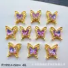 Nova Caixa Mágica Redonda com Laço de Coração de Diamante Dourado Oito Furos Separados Contas Pulseira de Contas DIY Colar Joias
