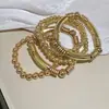 Sueños Antiguos Dorados~Set Dorado Vintage de Pulseras Apilables, Pulseras de Nicho Estilo Resort, Joyería Exagerada para Mujer