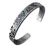 Pulsera y Anillo de Conchas de Abulón de Colores con Graffiti Geométrico Abierto para Hombres y Mujeres Pareja Novia Pulsera de Moda Genial Par Viejo