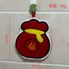 Toalla de Mano Festiva Roja con Gancho, Fuerte Absorción de Agua, Toalla de Mano Engrosada con Bolsillo Lateral Creativo, En Stock