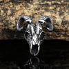 Europeu e americano retro titânio aço carneiro cabeça colar masculino estilo escuro pingente animal de aço inoxidável personalizado dominando joias atacado