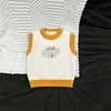 Chaleco de punto con capas elegante para niños, atuendo de otoño, lindo chaleco de jacquard de dibujos animados para bebés, prenda de abrigo color block para bebés