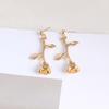 Versión coreana de pendientes vintage exquisitos de rosa AliExpress ebay Pendientes de ramas florales hojas de moda
