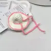 Mini Lindo Vendiendo Lindas Correas Tejidas a Mano Crochetadas Lana Capucha Dibujo Animado Muñeca DIY Decoración