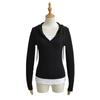 Camisa ajustada con media cremallera y parte inferior de otoño e invierno 2024, camiseta adelgazante de estilo occidental con dos capuchas falsas informales