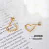 Pendientes de Marca French Simple de Forma Irregular Estilo Chic Amor Pendientes de Acero Titanio Chapado en Oro Real de 18k Pendientes