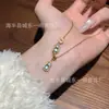 Venta al por mayor del fabricante Xiaohongshu Conjunto de collar de calabaza de jade azul natural con incrustaciones de plata S925, Cadena para la clavícula de estilo fresco