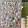 Pegatinas de Uñas Florales de Gel de Colores 5D en Relieve 3D Versátiles Frescas Flor de Cinco Pétalos Pegatinas para Uñas Estilo SL