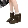 Botines de Cuero con Remaches Retro Decoración para Mujer Otoño Nuevo Suela Plana Punta Cuadrada Botas Adelgazantes Temperamento Versátil Botas de Moda