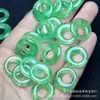 Componentes para pendientes colgantes de hebilla de paz verde translúcido de 20 mm, hebilla de princesa, accesorios de botón para pasador de pelo de joyería de jade DIY
