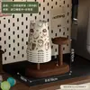 Dispensador de Vasos Desechables, Portavasos de Escritorio de Madera Maciza, Estante de Almacenamiento para Tazas de Café y Té, Portavasos de Papel Estilo Vintage