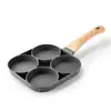 Sartén para Huevos Antiadherente de Piedra Maifan de Cuatro Agujeros Sartén para Huevos Fondo Plano Desayuno Multifuncional Sartén para Bistec y Empanadas de Huevo Exclusivo Transfronterizo