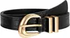 Cinto de Couro Novo Vintage Transfronteiriço para Mulheres, Cinto de Verão para Jeans, Cinto Decorativo Versátil Fino de Couro Bovino, Preto