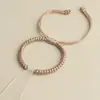 Corda de Mão com Nó de Diamante Casual Corda Trançada Linha B Pulseira Semi-acabada para Homens e Mulheres Corda Vermelha Contas Usáveis Ouro Duro e Prata