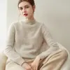100% Cachemira Otoño/Invierno 2026 Nuevo Suéter Grueso de Manga Larga con Cuello Alto Enrollado para Mujer Camisa Base 6