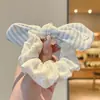 Elásticos de Cabelo Xadrez de Desenho Animado com Acabamento de Renda, Cordas de Cabelo de Alta Qualidade para Rabos de Cavalo, Acessórios de Cabelo Atacado