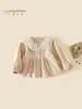 Mengjia Ban Roupa Infantil Meninas Outono Novo Estilo Jaqueta 2026 Menina Versão Coreana Elegante Gola Boneca Top Jaqueta 100% Algodão