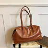 Bolso Retro Color Liso Maillard 2026 Otoño Nuevo Bolso de Hombro para el Trabajo Gran Capacidad Bolso Boston de Mano Moderno