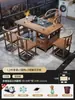 Mesa de Chá Pequena e Conjunto de Cadeiras para Varanda Sala de Estar Casa Novo Estilo Chinês Madeira Maciça Mesa de Chá Kung Fu Zen Mesa de Chá Multifuncional
