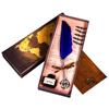 Set de pluma de inmersión de pluma retro estilo europeo, pluma de pluma de color sólido, plumín reemplazable, regalo creativo para las fiestas