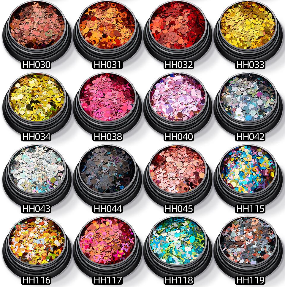 1+2+3混合亮片+4mm四角星+5mm空心桃心+6mm空心