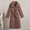 Chaqueta Larga de Algodón Transfronteriza Europea y Americana Invierno 2025 Nuevo Estilo Suelta Casual Cálida Larga Cuello Alto Chaqueta de Algodón