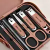 Conjunto Personalizado de 8 Peças de Cortador de Unhas Anti-Salpicos, Ferramentas de Manicure Domésticas Portáteis de Aço Inoxidável, Dropshipping Transfronteiriço