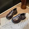 Zapatos de cuero para niñas, zapatos de princesa, primavera 2025, nuevos zapatos para niños, zapatos negros para niñas pequeñas, mocasines de estilo británico.