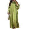 Vestido casual holgado de talla grande para mujer, color liso, cuello redondo, popular transfronterizo de Amazon Europa y América, nuevo Otoño 2024