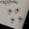 Decoraciones Negras de Diamante para Uñas Cruzadas Celebridad de Internet Dulce Fresco Retro Punk Estilo Pedrería Circonita Gemas para Uñas Artísticas Accesorios de Decoración de Uñas