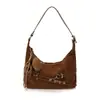 Bolsa Feminina Camurça Elegante Retrô Simples para o Dia a Dia 2026 Novo Estilo Outono Ombro Único de Mão Transversal de Ombro