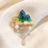 Broche de Moda Más Vendido Transmitido en Vivo, Hebilla de Bufanda de Seda de Alta Gama Estilo Coreano, Broche de Pedrería a la Moda, Pin para Abrigo, Accesorio de Ropa de Perla