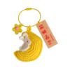 Llavero de lana con colgante de conejo lunar tejido a mano para el Festival del Medio Otoño. Adorno colgante para bolso. Regalo de paz y alegría.