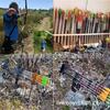 Flecha de carbono puro camuflaje calavera flecha reemplazable 6.2mm varilla de flecha adecuada para arco recurvo tradicional compuesto y flecha tiro con arco soporte de flecha