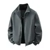 Nueva Chaqueta con Cuello Mao para Hombre Chaqueta Casual con Cuello de Béisbol Chaqueta Uniforme de Béisbol para Hombre Holgada Pareja Holgada Adelgazante Cortavientos