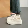 Sola Grossa Mais Vendido 2026 Verão Malha Sola Reta Bico Redondo Cadarço com Saia Tênis de Lona Respirável Casual Tênis de Skate