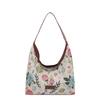 Popular bolsa de linho de grande capacidade bolsa de lona para trabalho feminina bolsa de ombro estilo coreano