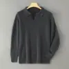Outono/Inverno 2026 Novo Suéter Masculino Tendência Gola Solta Malha Casual Business Gola Polo