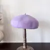 Boina de Lã Versátil e Fashion para Mulheres, Chapéu Vintage de Artista Cor Sólida de Inverno, Chapéu Abóbora Estilo Artístico, Chapéu de Aeromoça, Tendência