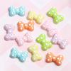 Accesorios de joyería de resina con diseño de lunares y lazo de Minnie para horquilla, anillo para el pelo, diadema DIY