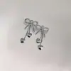 Pendientes de Borla con Forma de Corazón de Doble Uso con Lazo, Pendientes Largos de Borla que Hacen que el Rostro Parezca Más Delgado