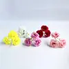 Cabeza de flor de rosa artificial de 3 pétalos, flor falsa, flor de seda, material para manualidades DIY, tocado Hanfu, decoración floral para sala de estar