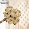 Flores de Rosa Artificiales con Bordes Quemados, Flores Falsas, Plantas Verdes al por Mayor, Manualidades para Decoración de Bodas, Estilo Ins Transfronterizo