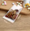 Saco de Embalagem para Biscoitos com Fundo Branco Transparente, Biscoito de Neve, Biscoito de Lua, Biscoito de Gema de Ovo, Saco com Boca Plana para Selagem à Máquina de Bolo Flor de Tâmara de Leite