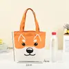 Bolsa de lona con serie de lindos animales de dibujos animados, adecuada para ir al trabajo, tutorías, simple y ecológica, bolsa de lona fresca de estilo japonés
