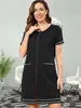 Saia 3D Digital Solta Europeia e Americana Gola Redonda Casual Clássica Pijama Transfronteiriço Roupa de Casa de Verão para Senhoras Saia de Borboleta Manga Curta